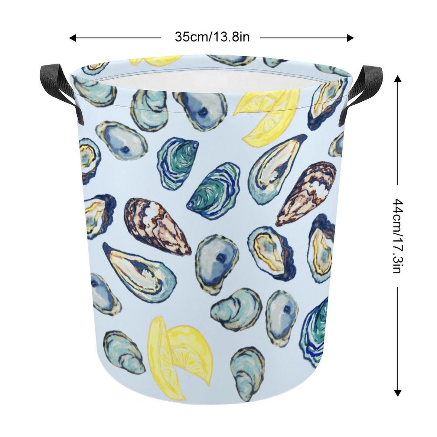 Oysters and Lemons Collapsible Basket - Blue Cava