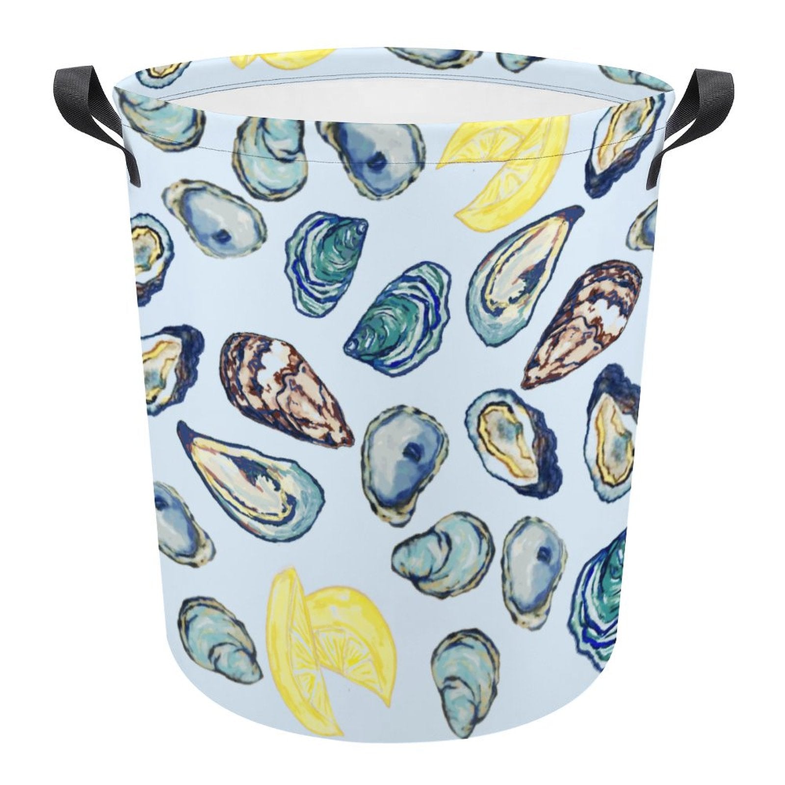 Oysters and Lemons Collapsible Basket - Blue Cava