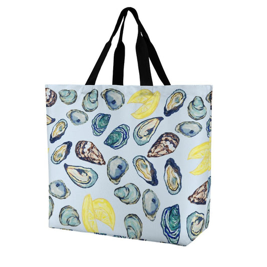 Oysters and Lemons Shopping Bag (Large) - Blue Cava