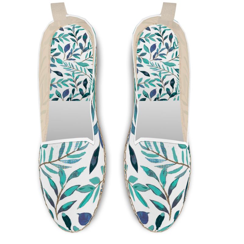 Palm Leaf Espadrilles - Blue Cava