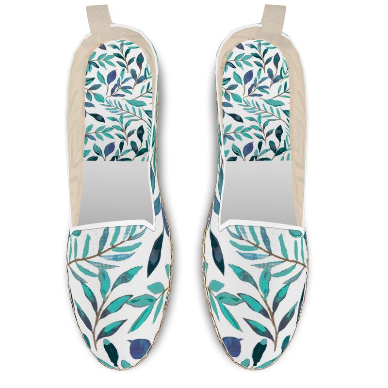 Palm Leaf Espadrilles - Blue Cava