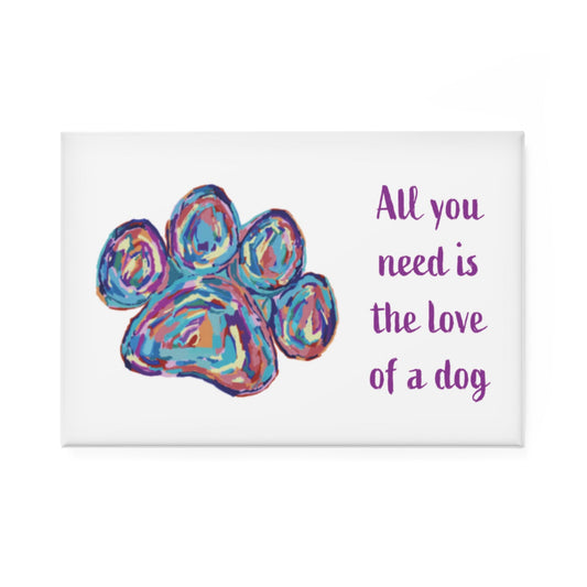 Paw Print Button Magnet, Rectangle (1 & 10 pcs) - Blue Cava