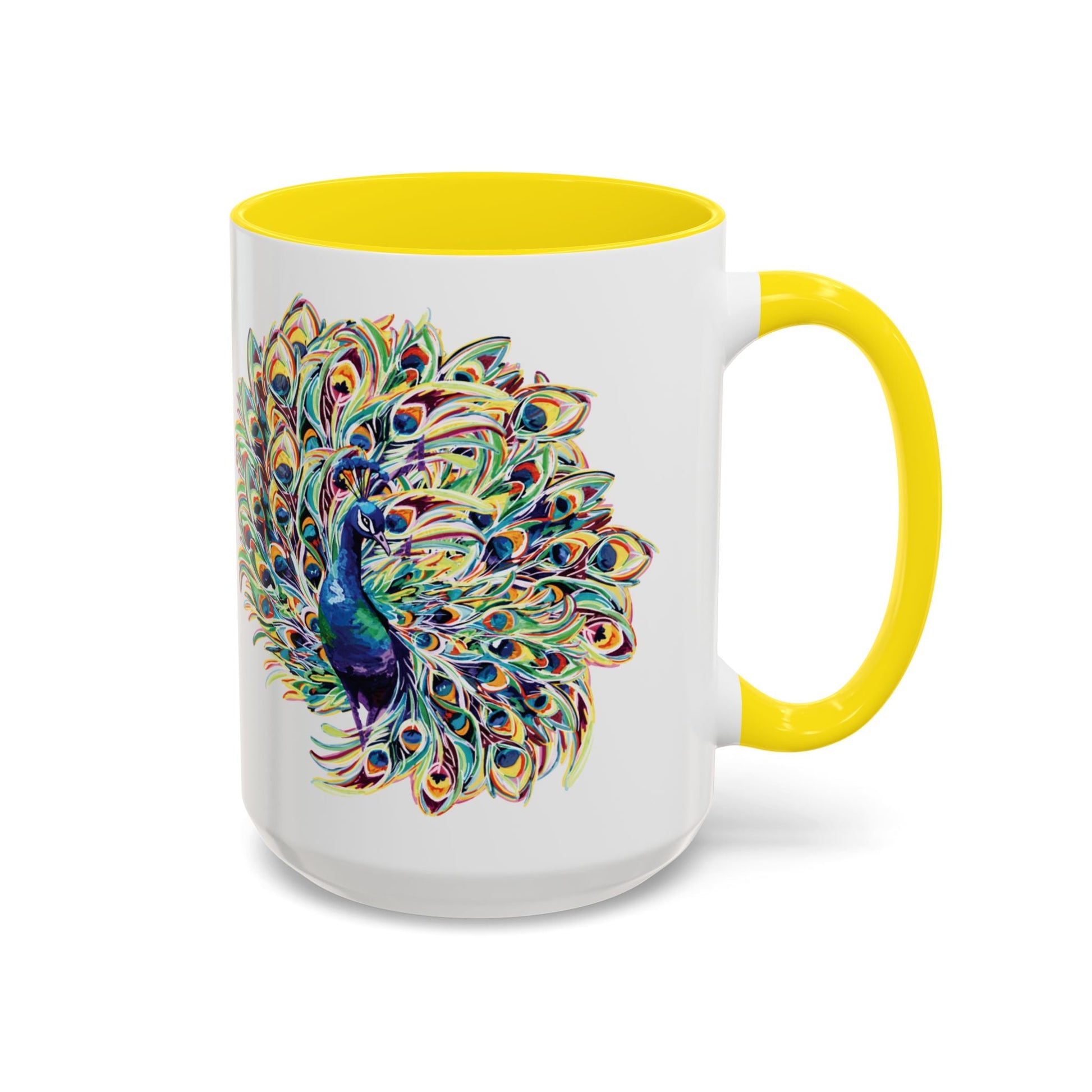 Peacock Burst Two Tone Ceramic Mugs (11oz & 15oz) - Blue Cava