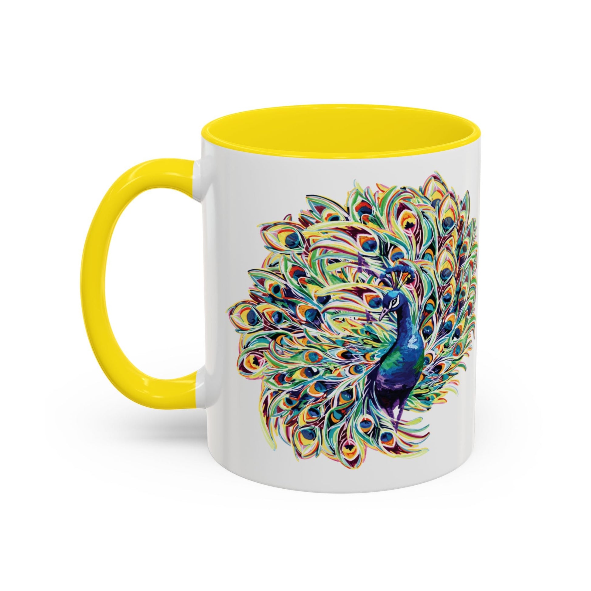 Peacock Burst Two Tone Ceramic Mugs (11oz & 15oz) - Blue Cava