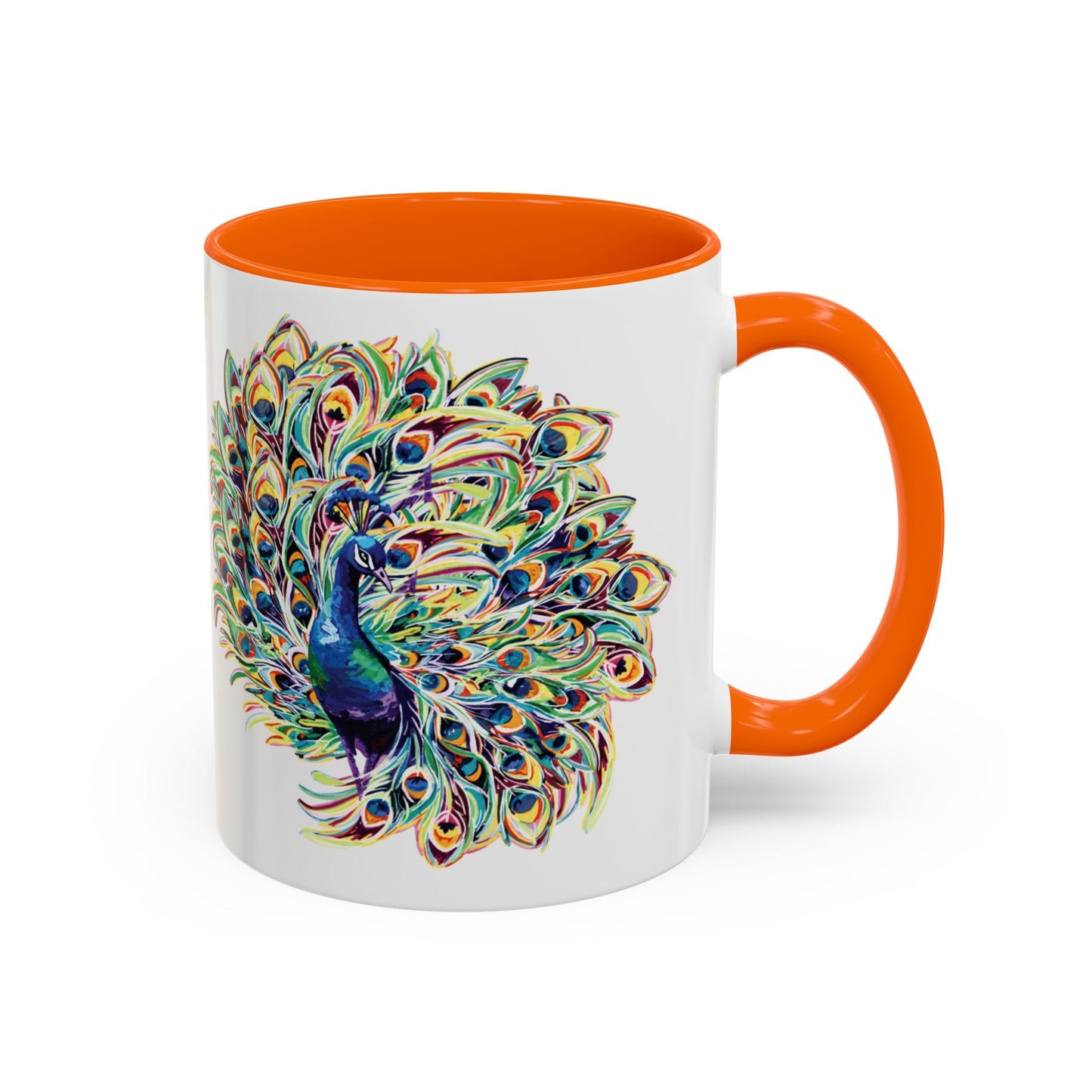 Peacock Burst Two Tone Ceramic Mugs (11oz & 15oz) - Blue Cava