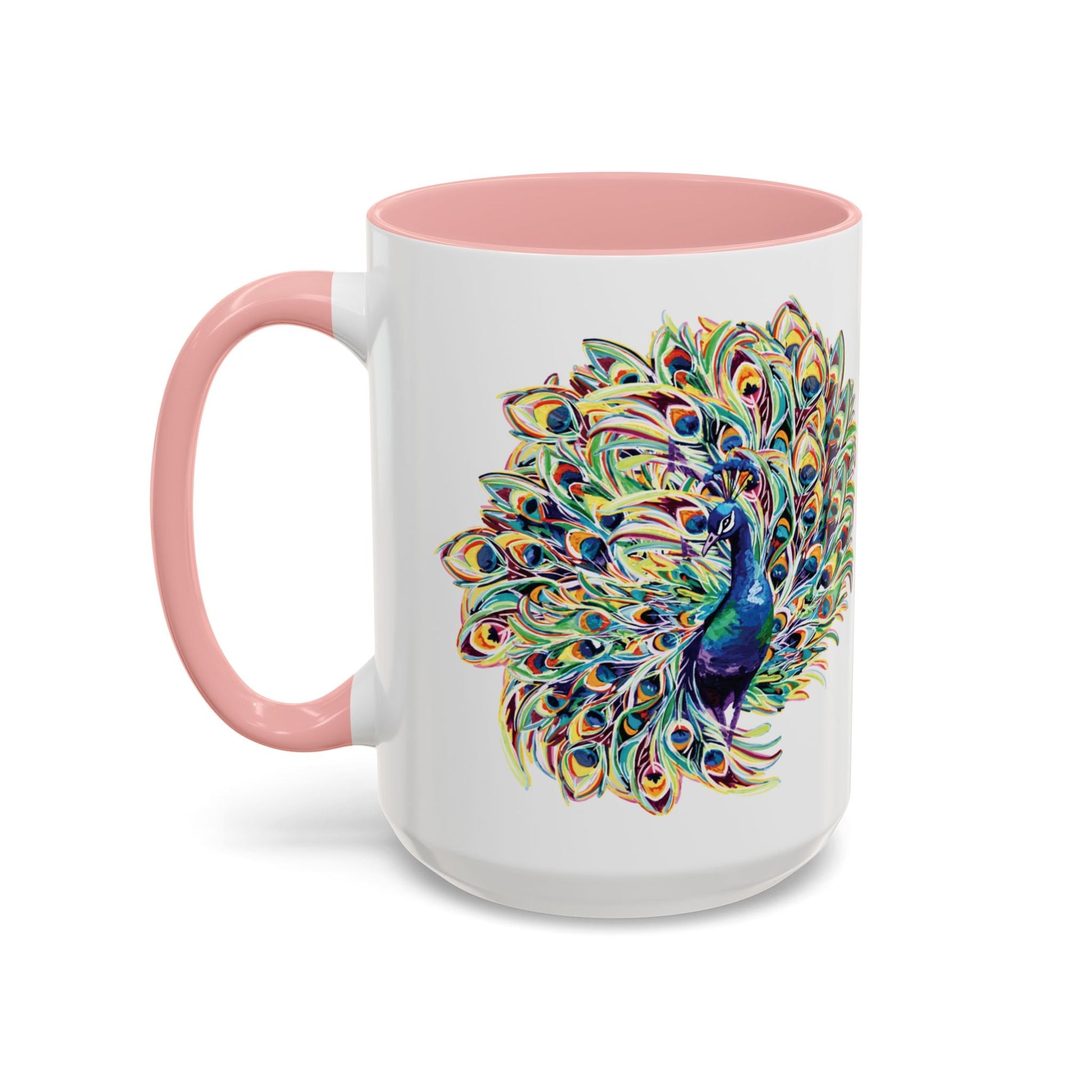 Peacock Burst Two Tone Ceramic Mugs (11oz & 15oz) - Blue Cava