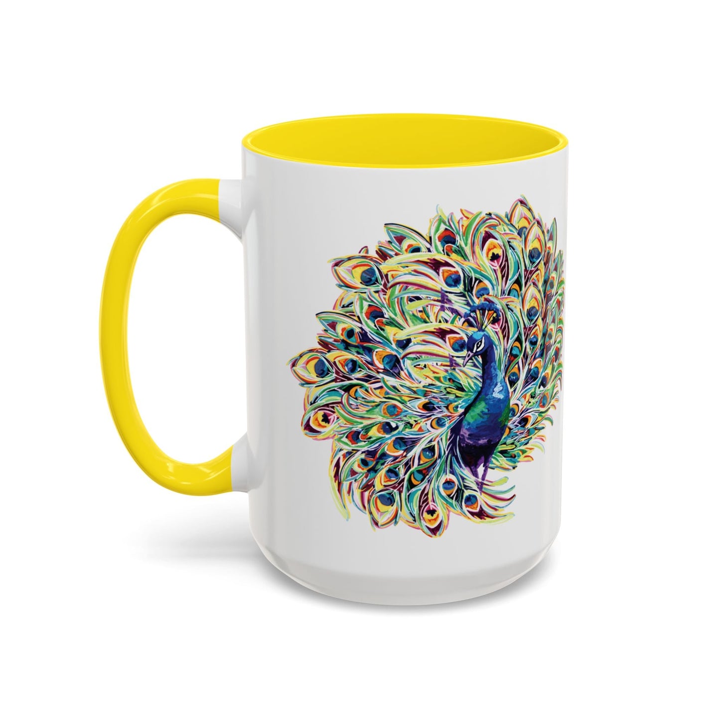 Peacock Burst Two Tone Ceramic Mugs (11oz & 15oz) - Blue Cava