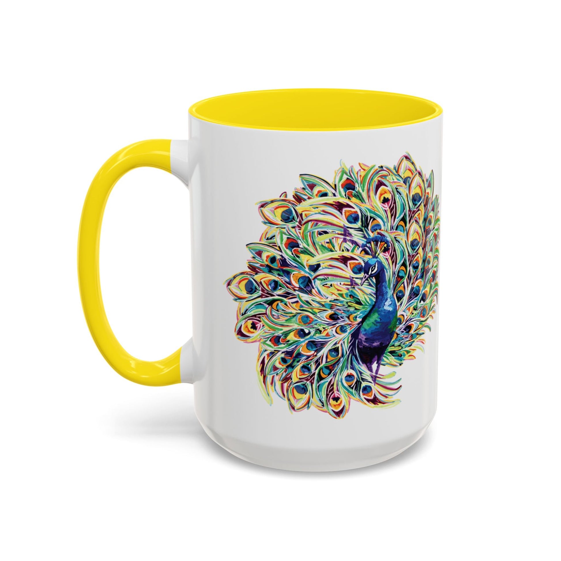 Peacock Burst Two Tone Ceramic Mugs (11oz & 15oz) - Blue Cava