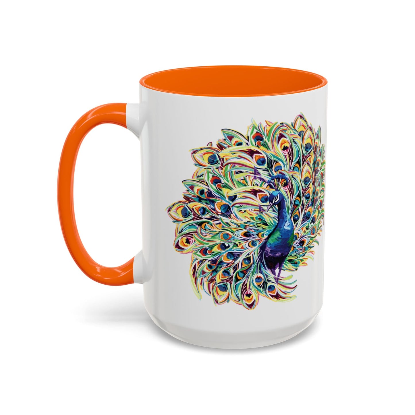 Peacock Burst Two Tone Ceramic Mugs (11oz & 15oz) - Blue Cava