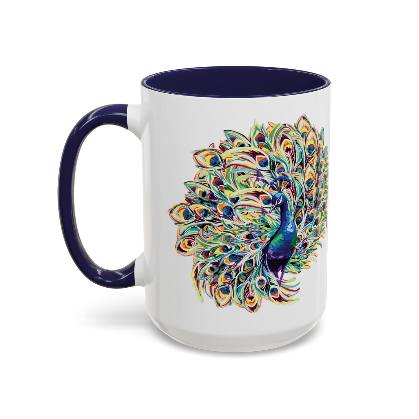 Peacock Burst Two Tone Ceramic Mugs (11oz & 15oz) - Blue Cava