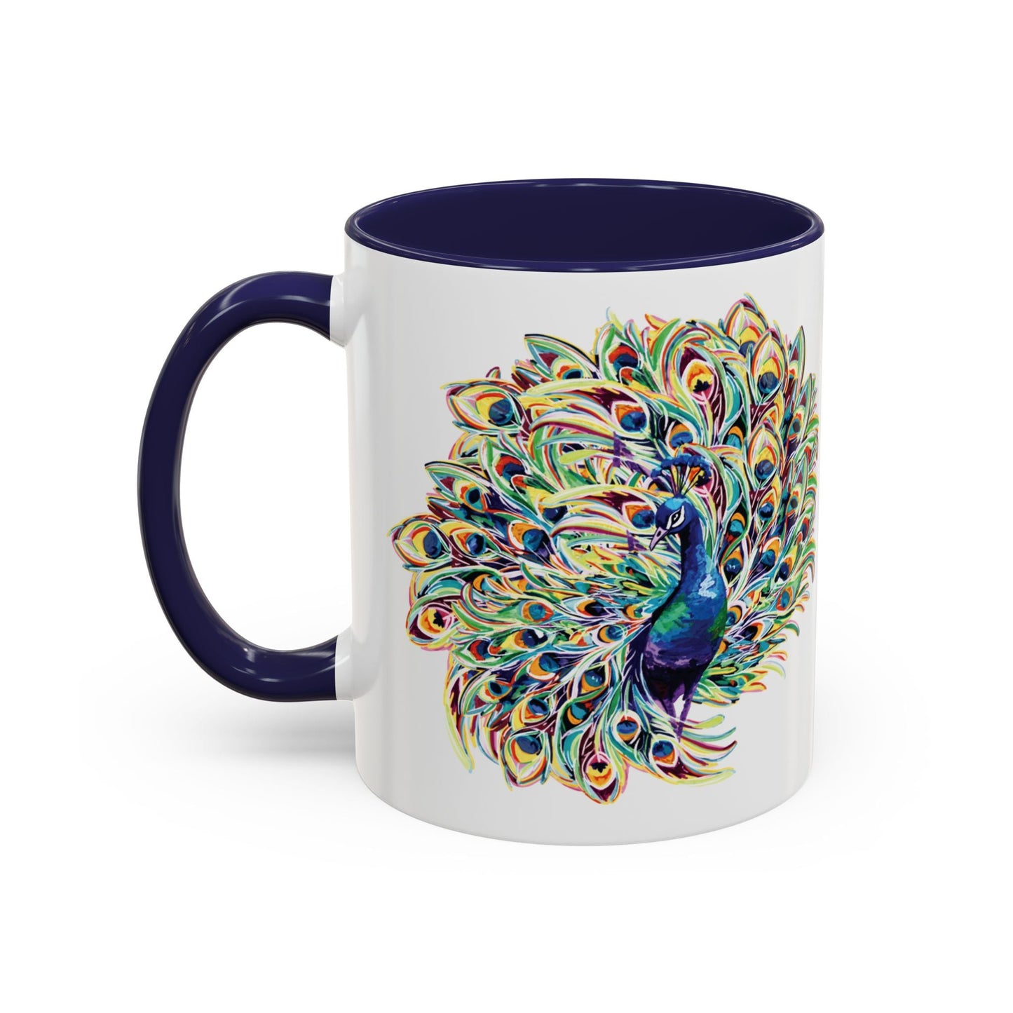 Peacock Burst Two Tone Ceramic Mugs (11oz & 15oz) - Blue Cava