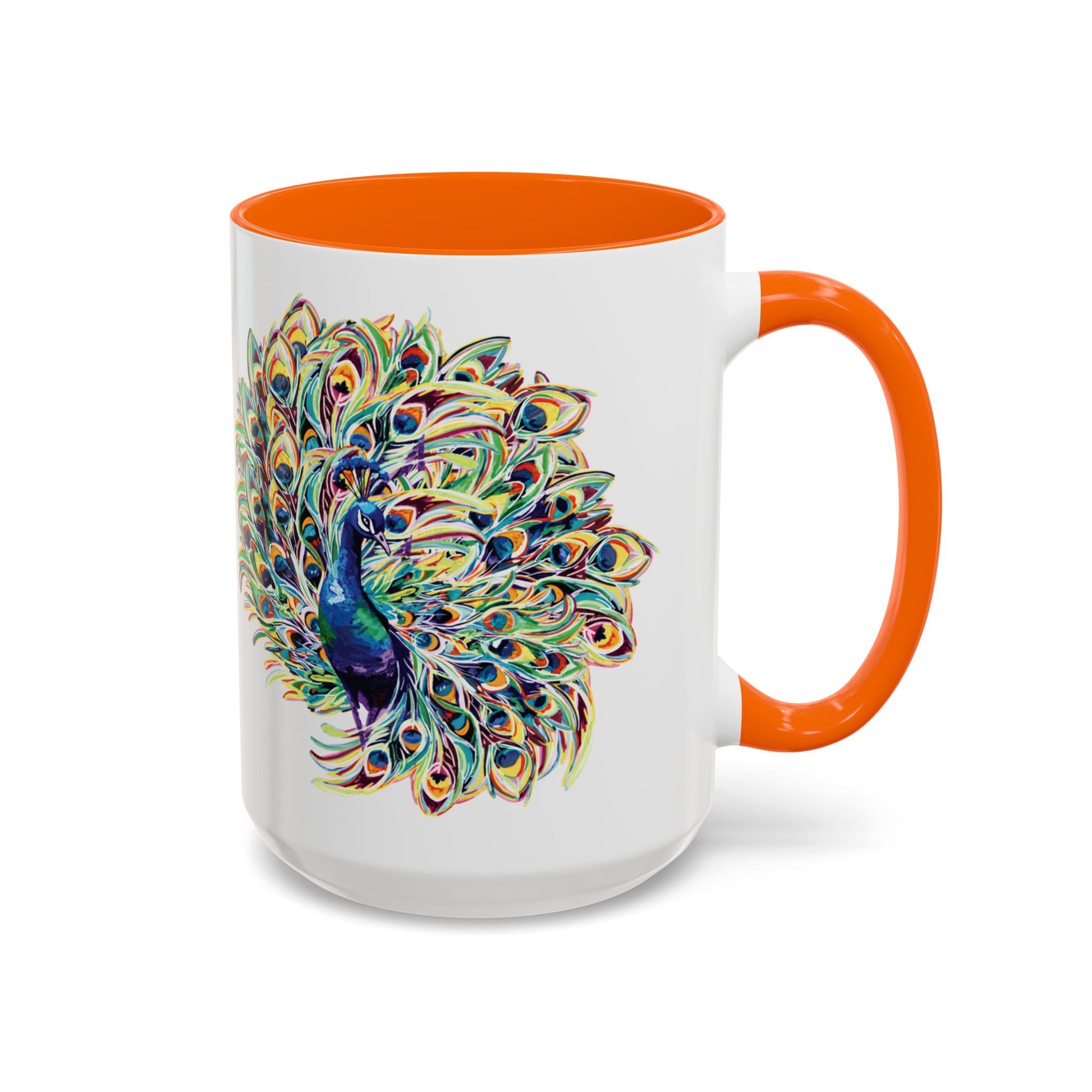 Peacock Burst Two Tone Ceramic Mugs (11oz & 15oz) - Blue Cava