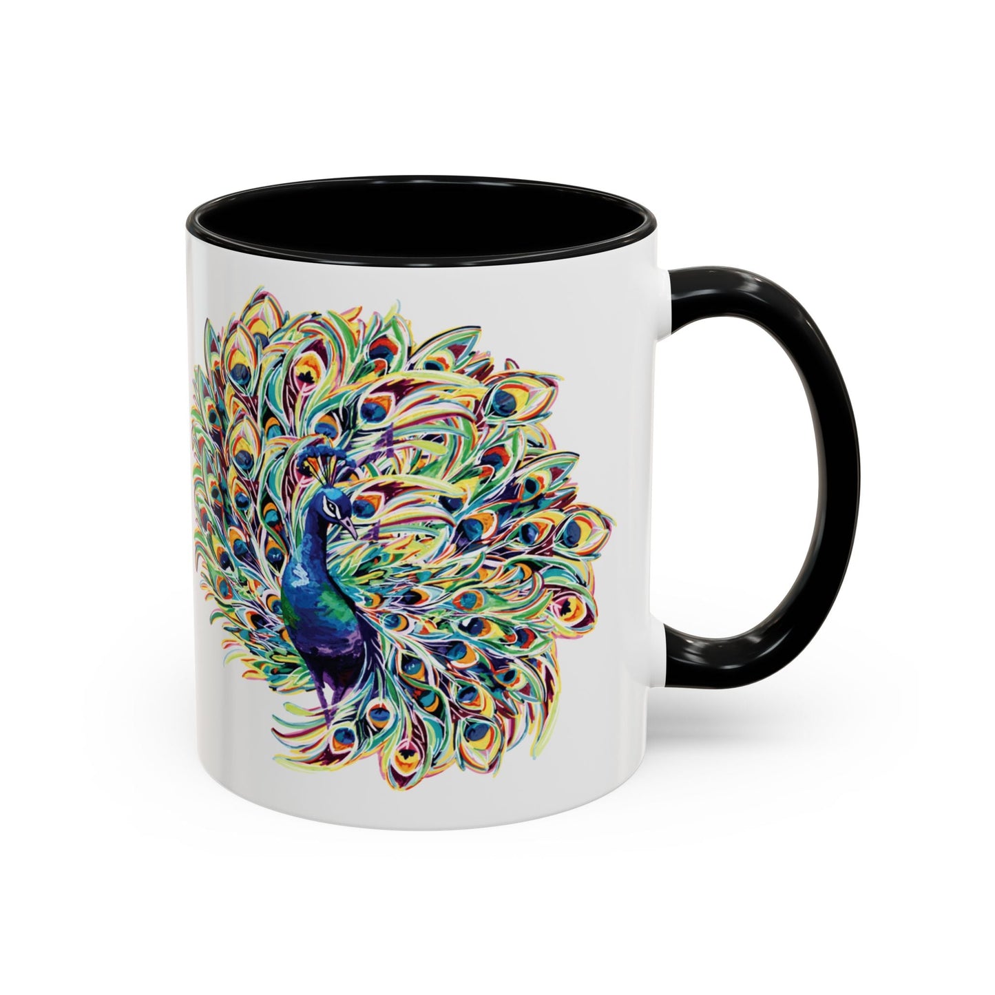 Peacock Burst Two Tone Ceramic Mugs (11oz & 15oz) - Blue Cava