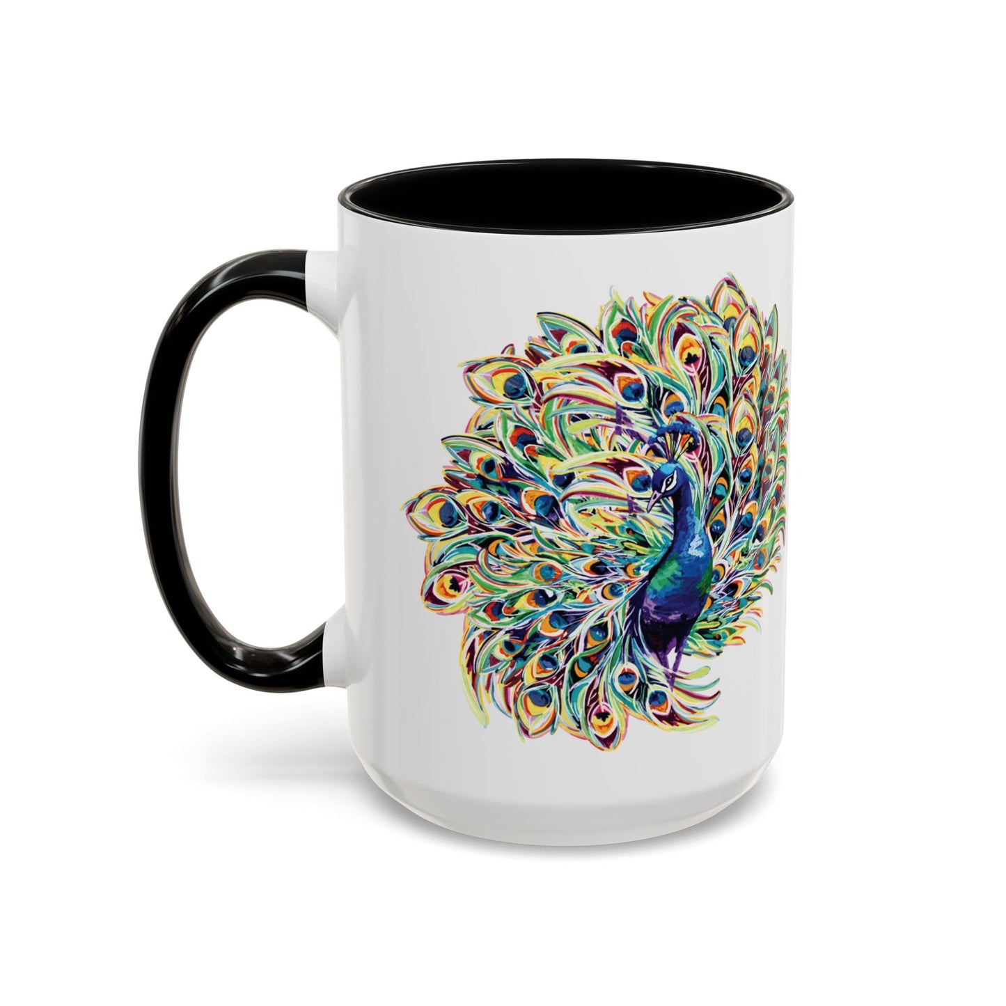 Peacock Burst Two Tone Ceramic Mugs (11oz & 15oz) - Blue Cava