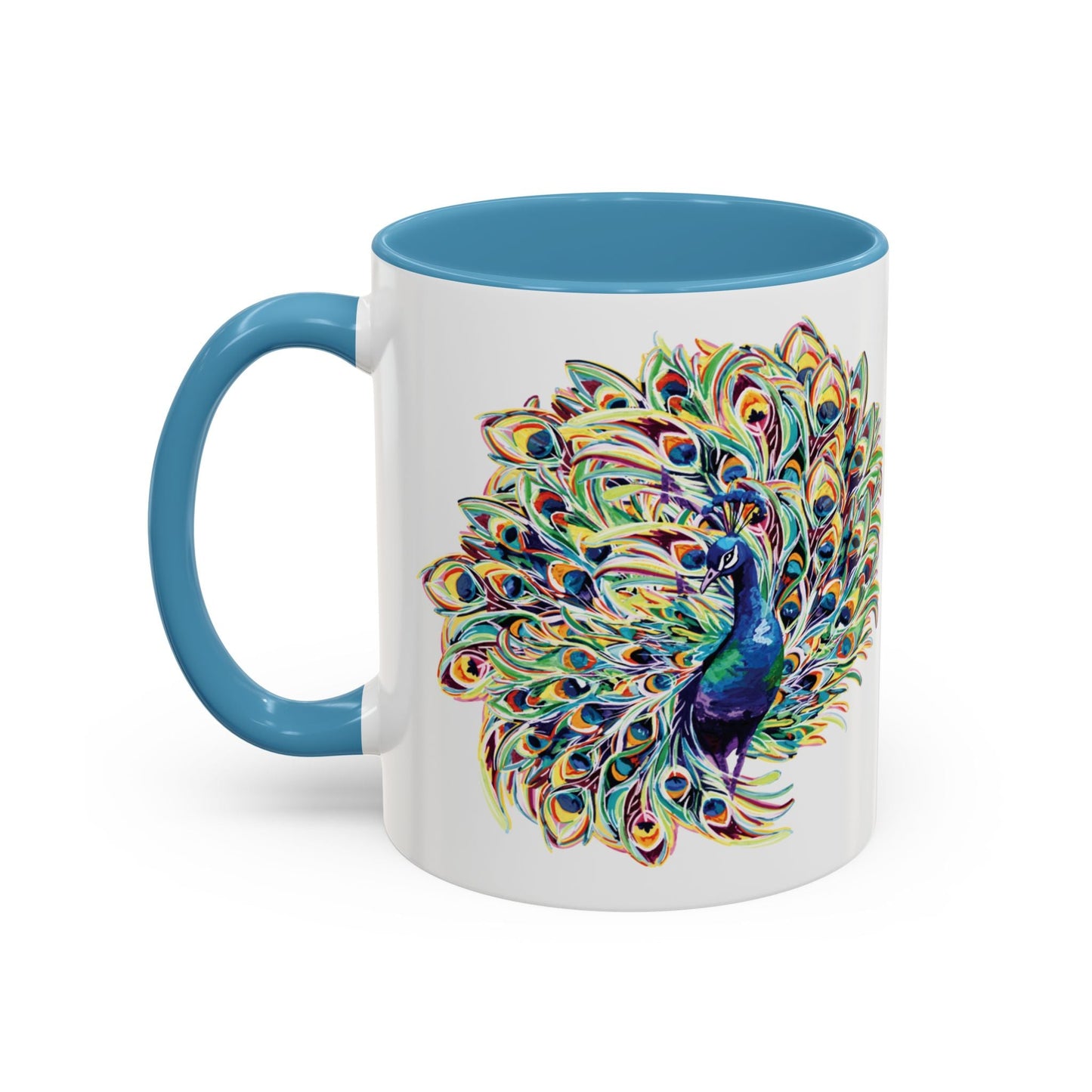 Peacock Burst Two Tone Ceramic Mugs (11oz & 15oz) - Blue Cava