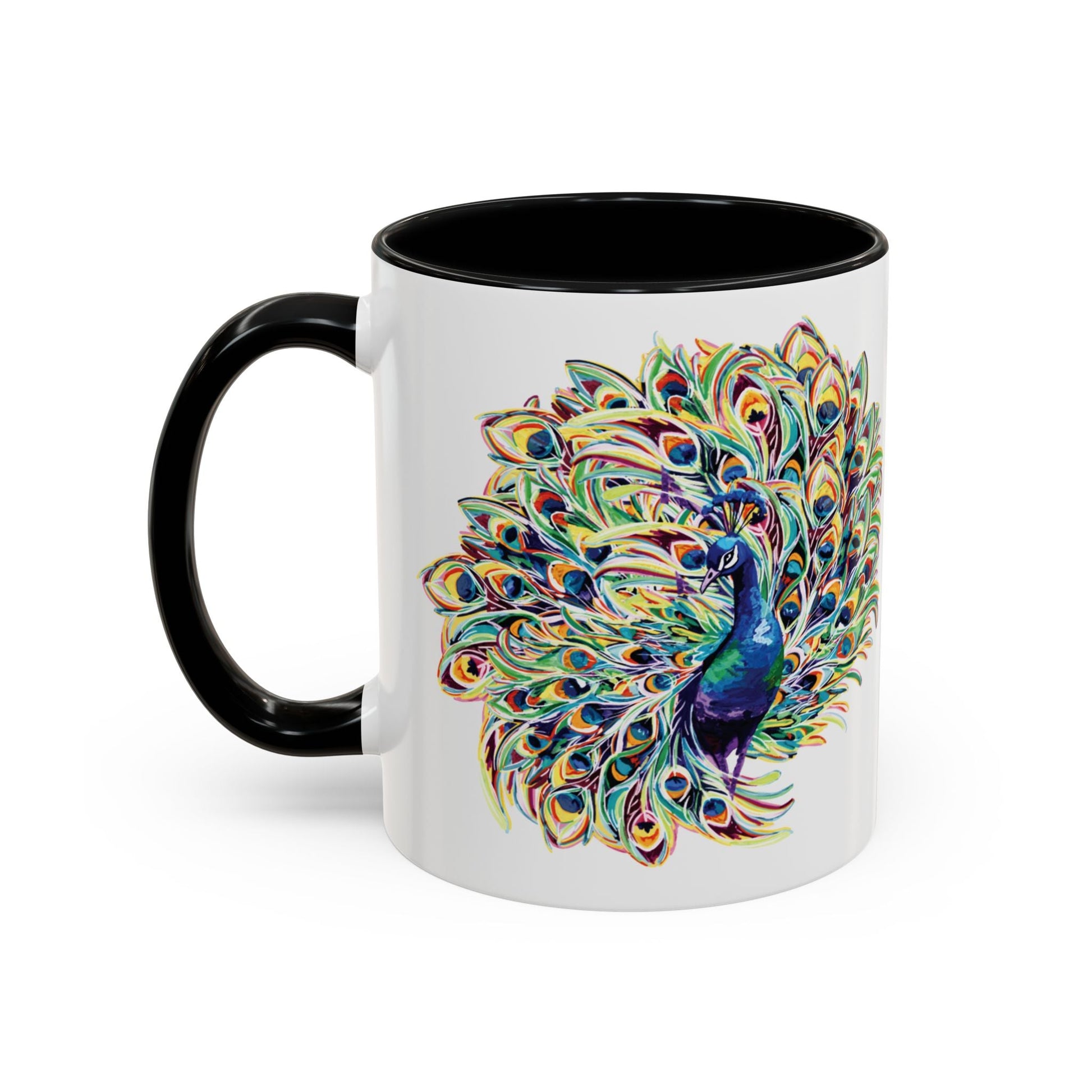 Peacock Burst Two Tone Ceramic Mugs (11oz & 15oz) - Blue Cava