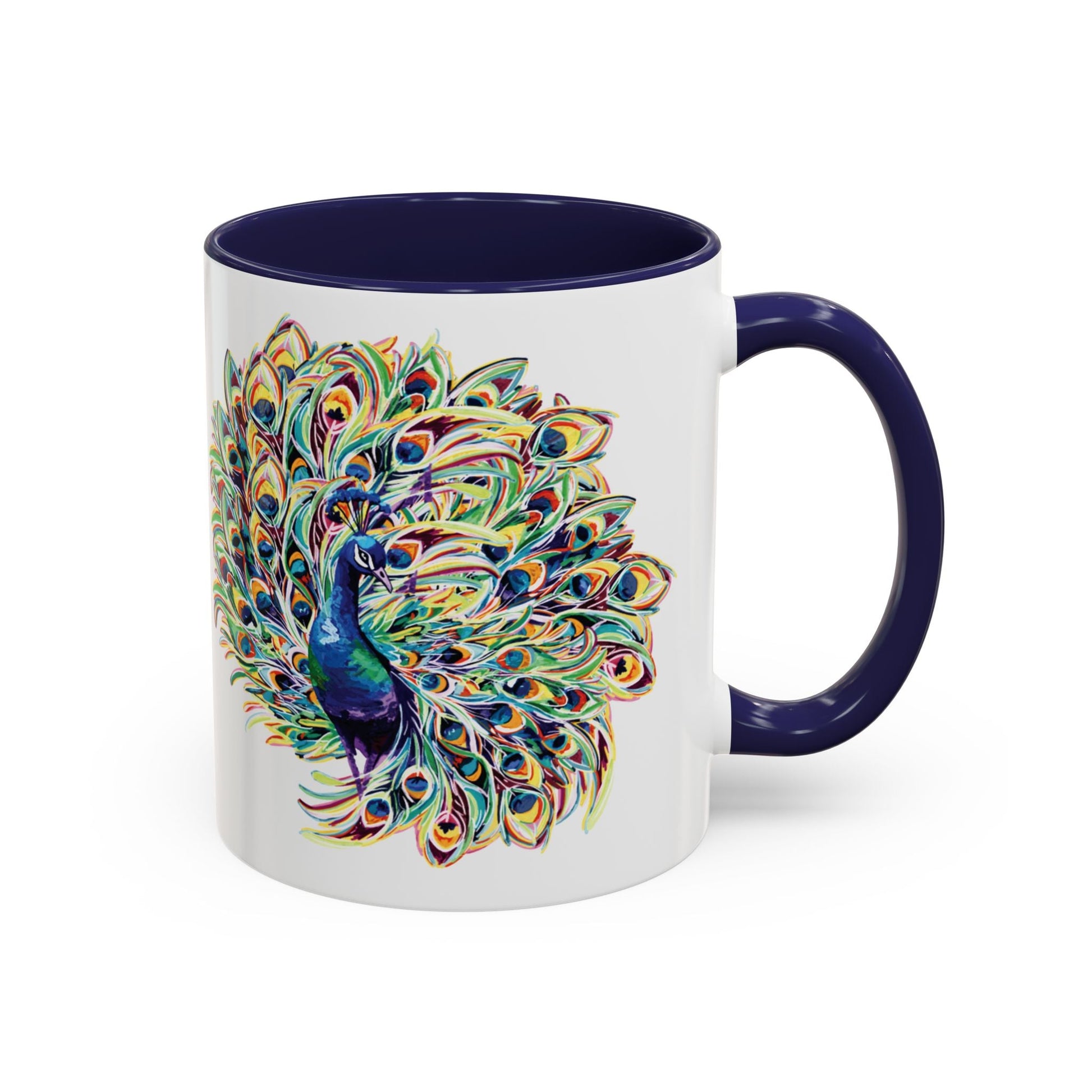 Peacock Burst Two Tone Ceramic Mugs (11oz & 15oz) - Blue Cava