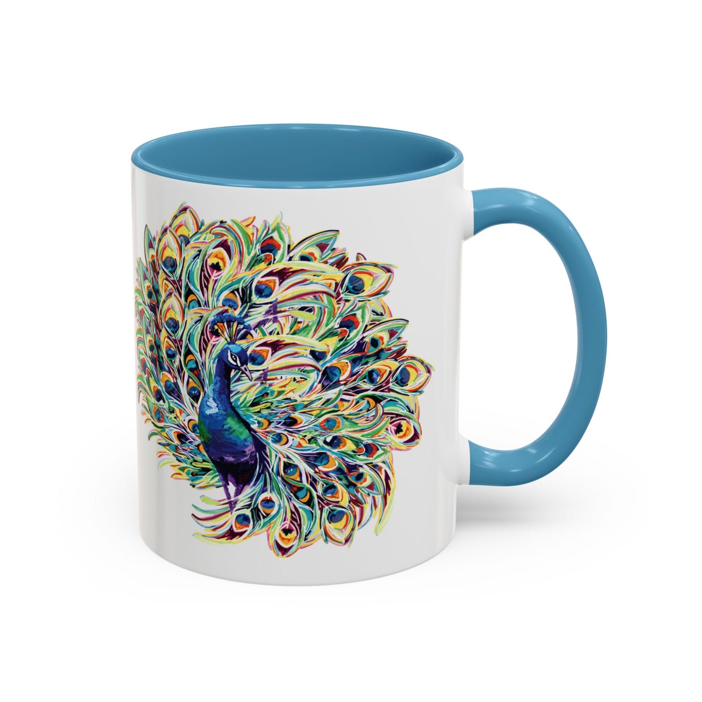 Peacock Burst Two Tone Ceramic Mugs (11oz & 15oz) - Blue Cava