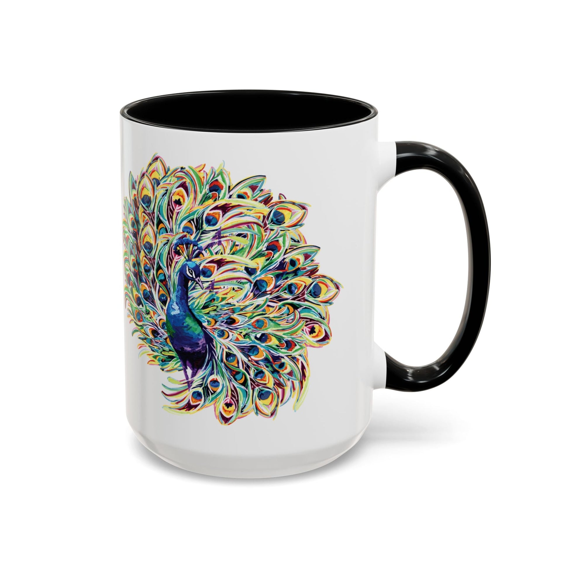 Peacock Burst Two Tone Ceramic Mugs (11oz & 15oz) - Blue Cava