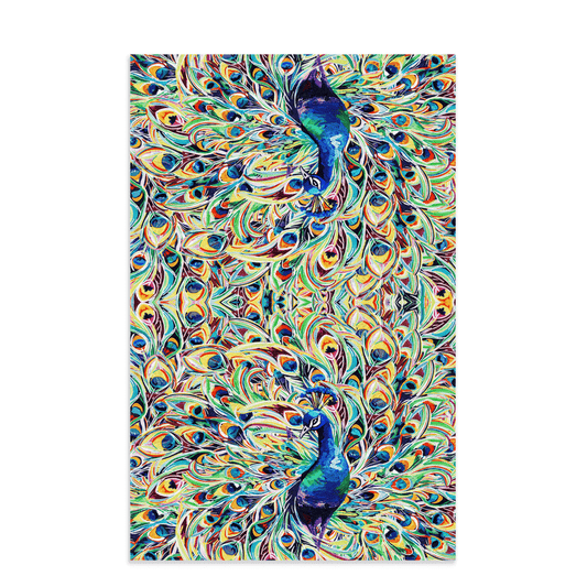 Peacock Feathers Microfiber Waffle Towel - Blue Cava