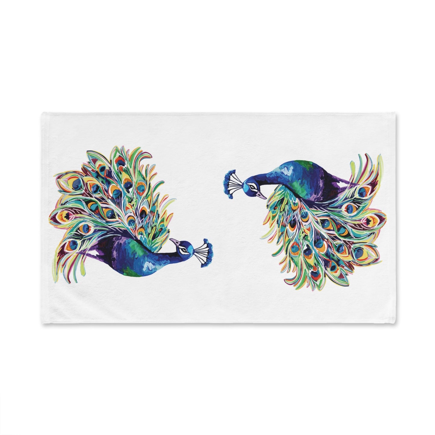 Peacock Hand Towel (Poly/Cotton) - Blue Cava