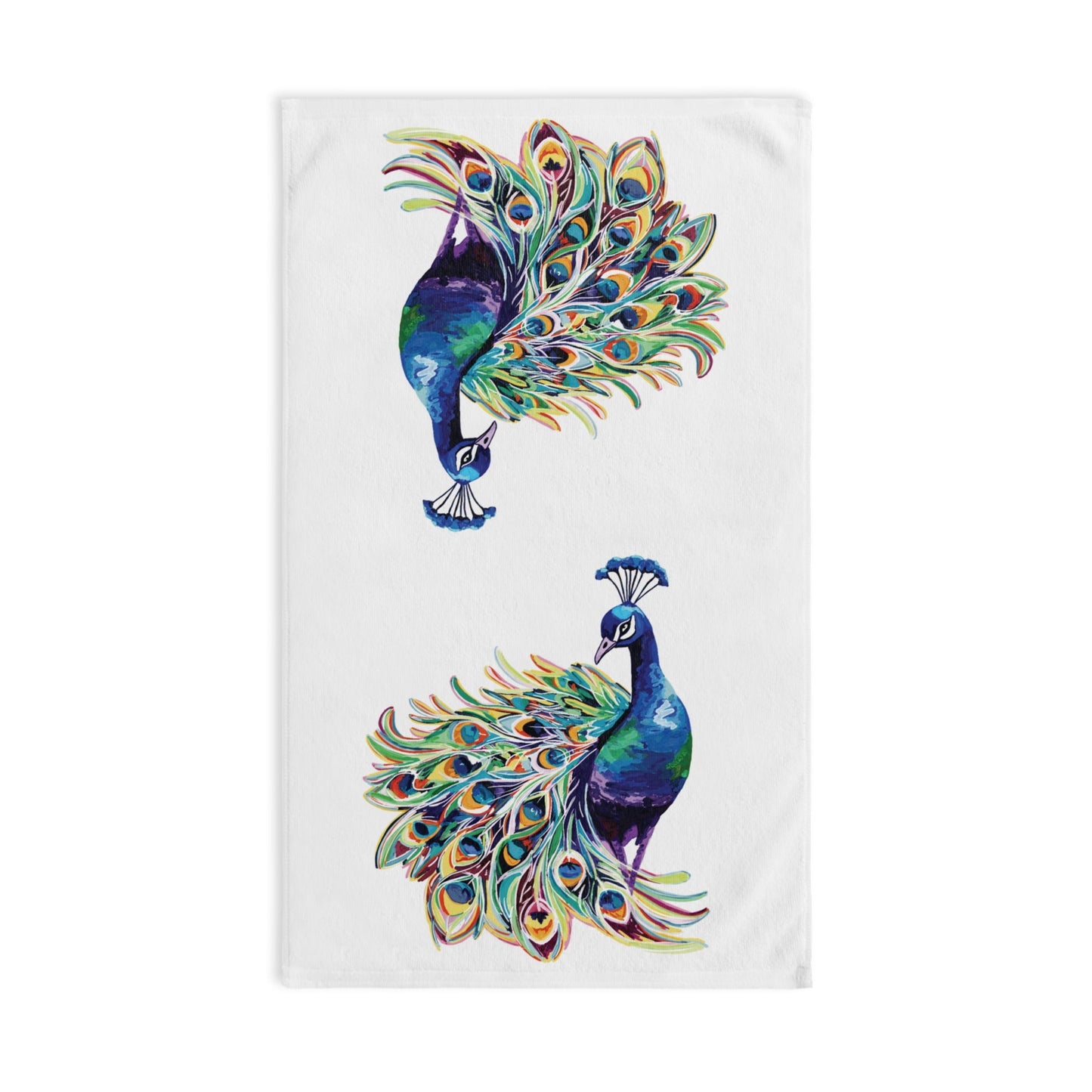 Peacock Hand Towel (Poly/Cotton) - Blue Cava