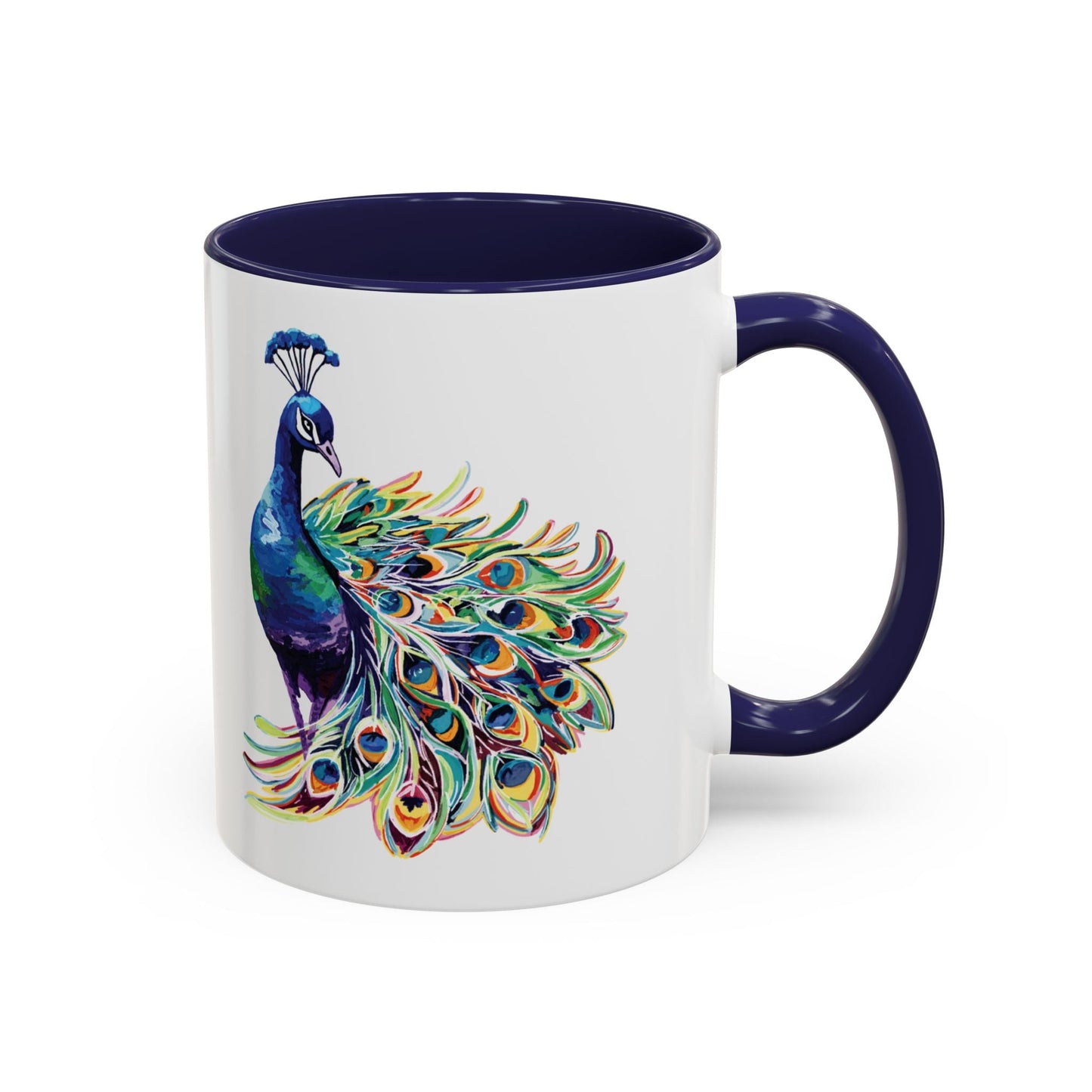 Peacock Two Tone Coffee Mugs (11oz & 15oz) - Blue Cava