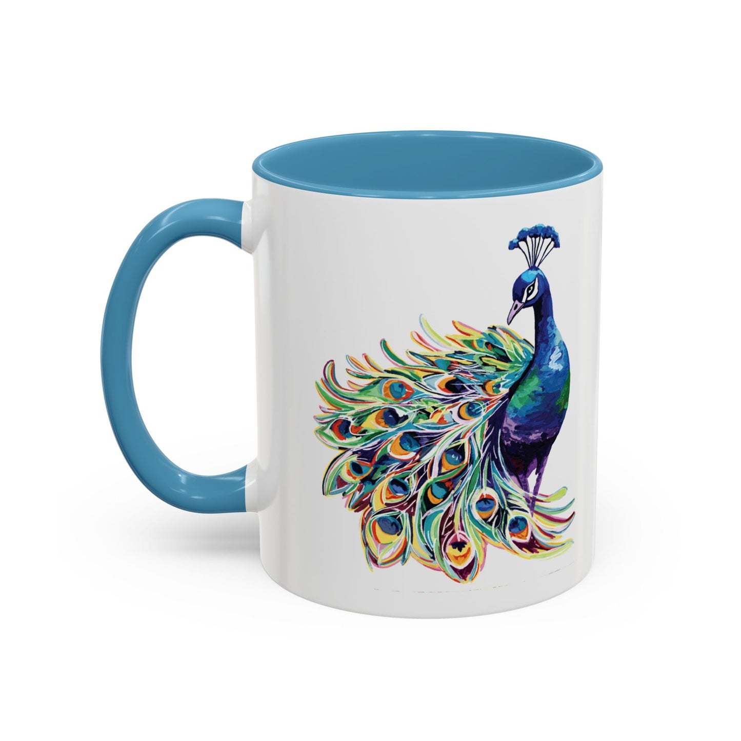 Peacock Two Tone Coffee Mugs (11oz & 15oz) - Blue Cava