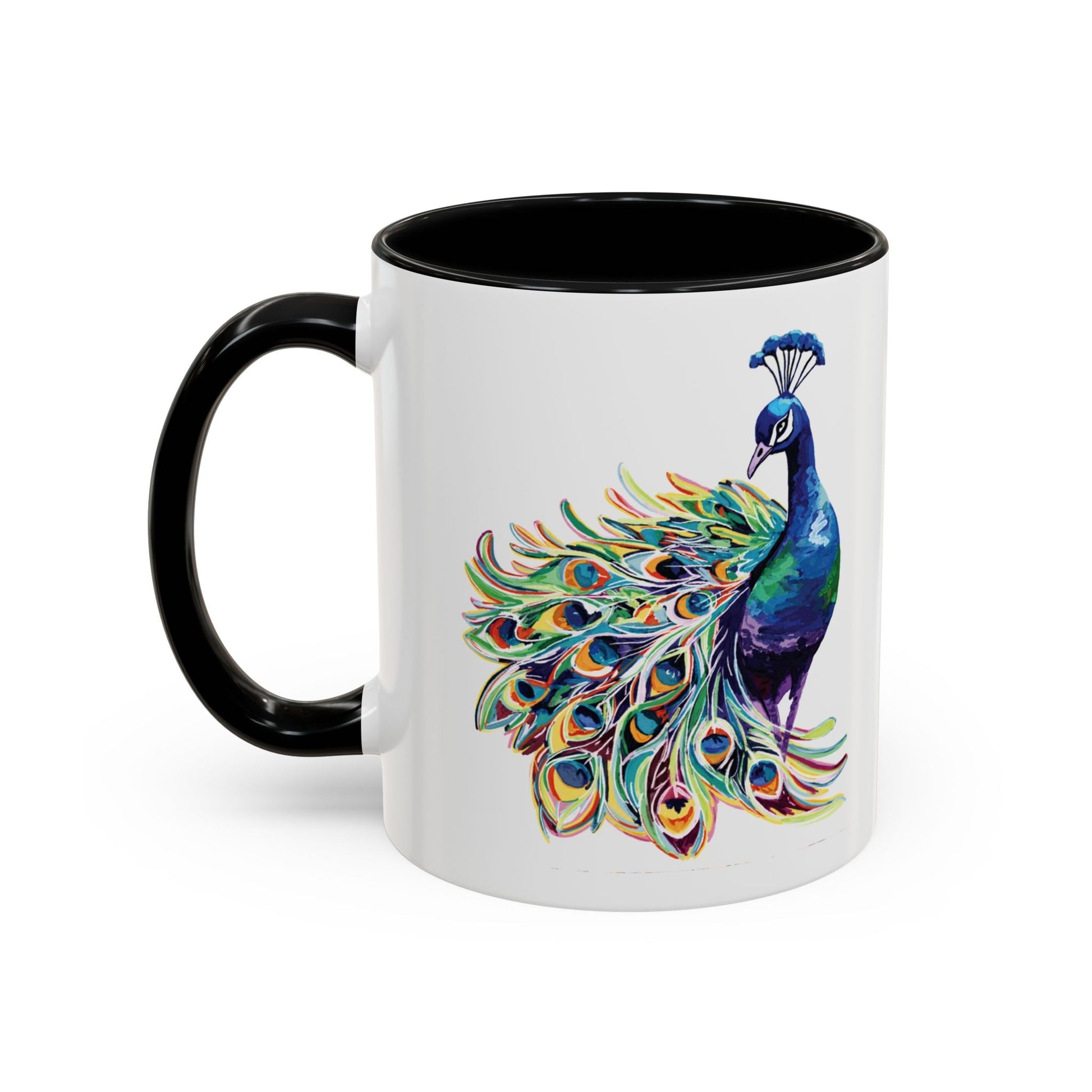 Peacock Two Tone Coffee Mugs (11oz & 15oz) - Blue Cava