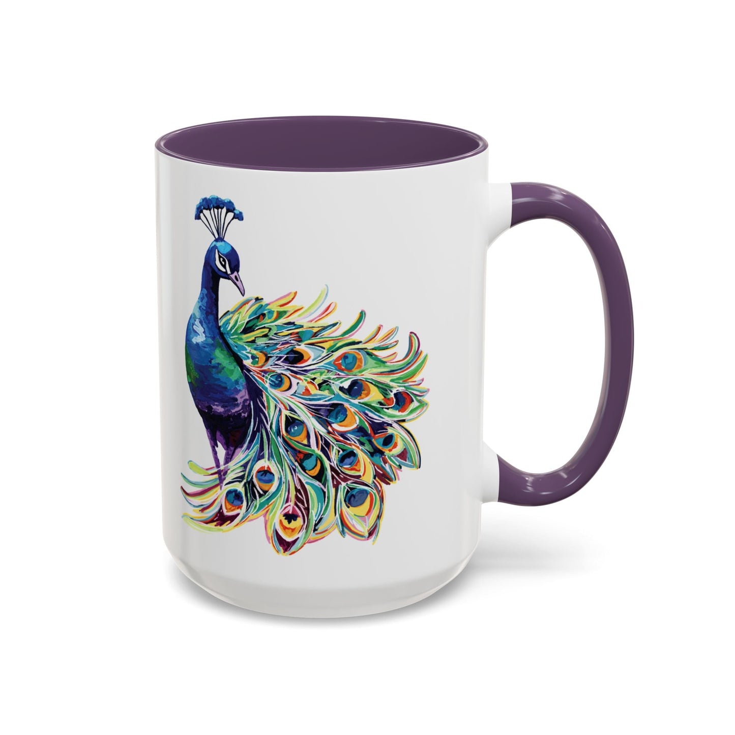 Peacock Two Tone Coffee Mugs (11oz & 15oz) - Blue Cava