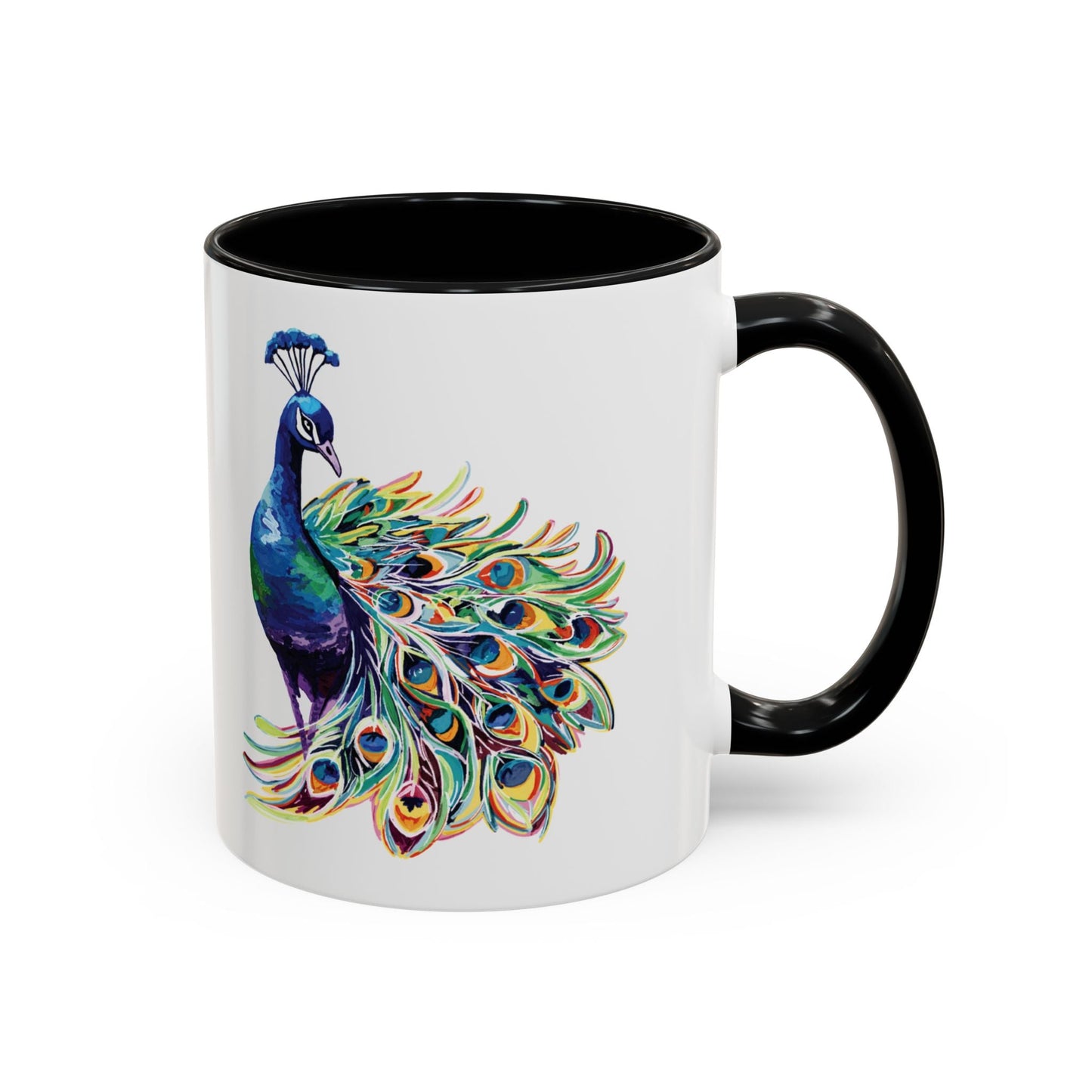 Peacock Two Tone Coffee Mugs (11oz & 15oz) - Blue Cava