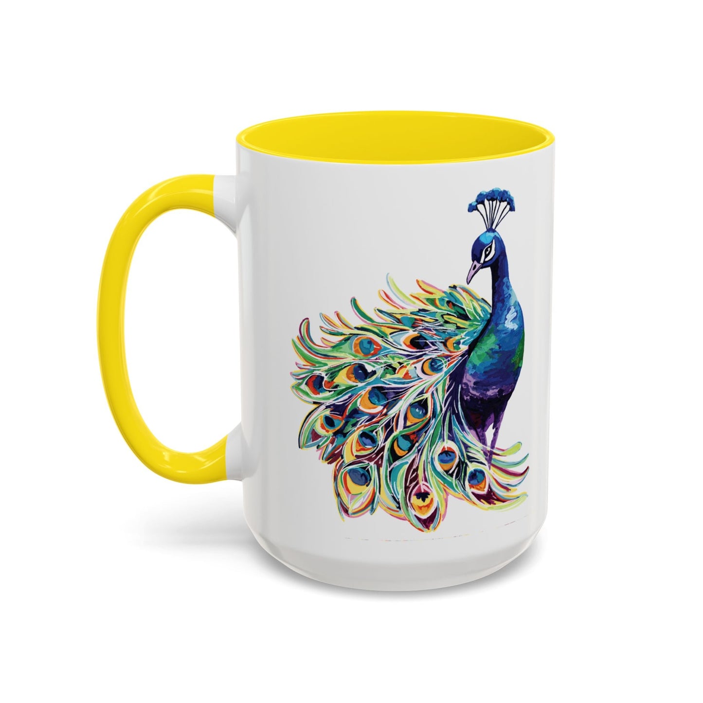 Peacock Two Tone Coffee Mugs (11oz & 15oz) - Blue Cava