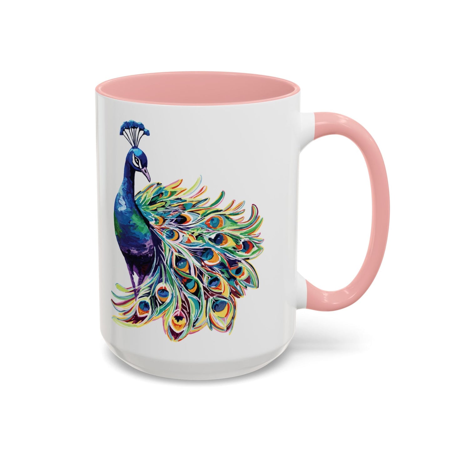 Peacock Two Tone Coffee Mugs (11oz & 15oz) - Blue Cava