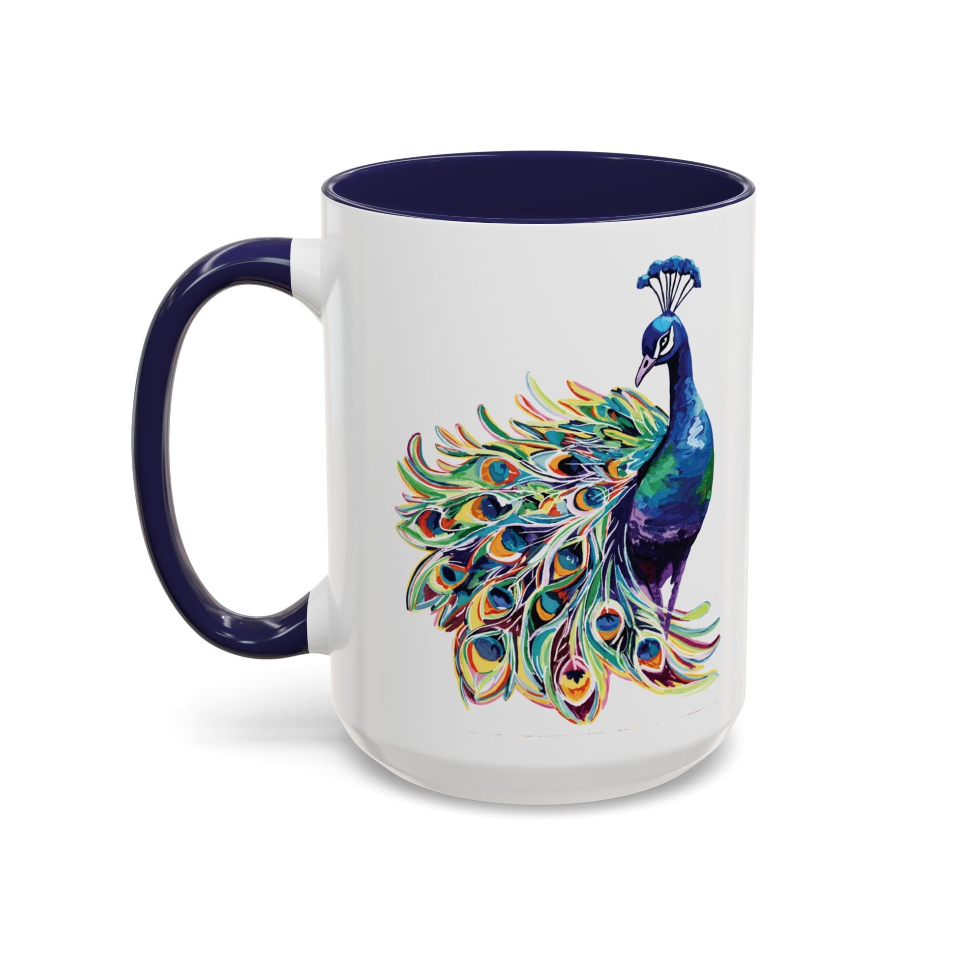 Peacock Two Tone Coffee Mugs (11oz & 15oz) - Blue Cava