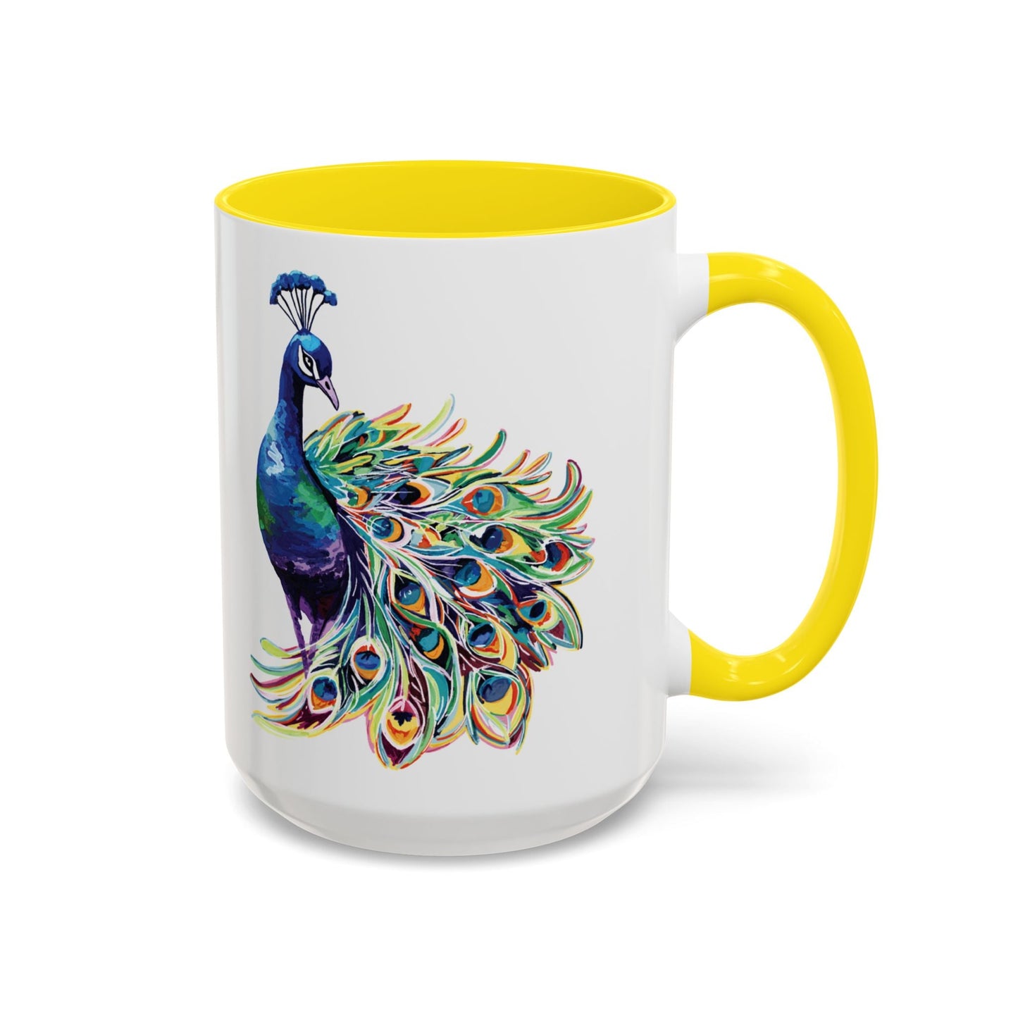 Peacock Two Tone Coffee Mugs (11oz & 15oz) - Blue Cava