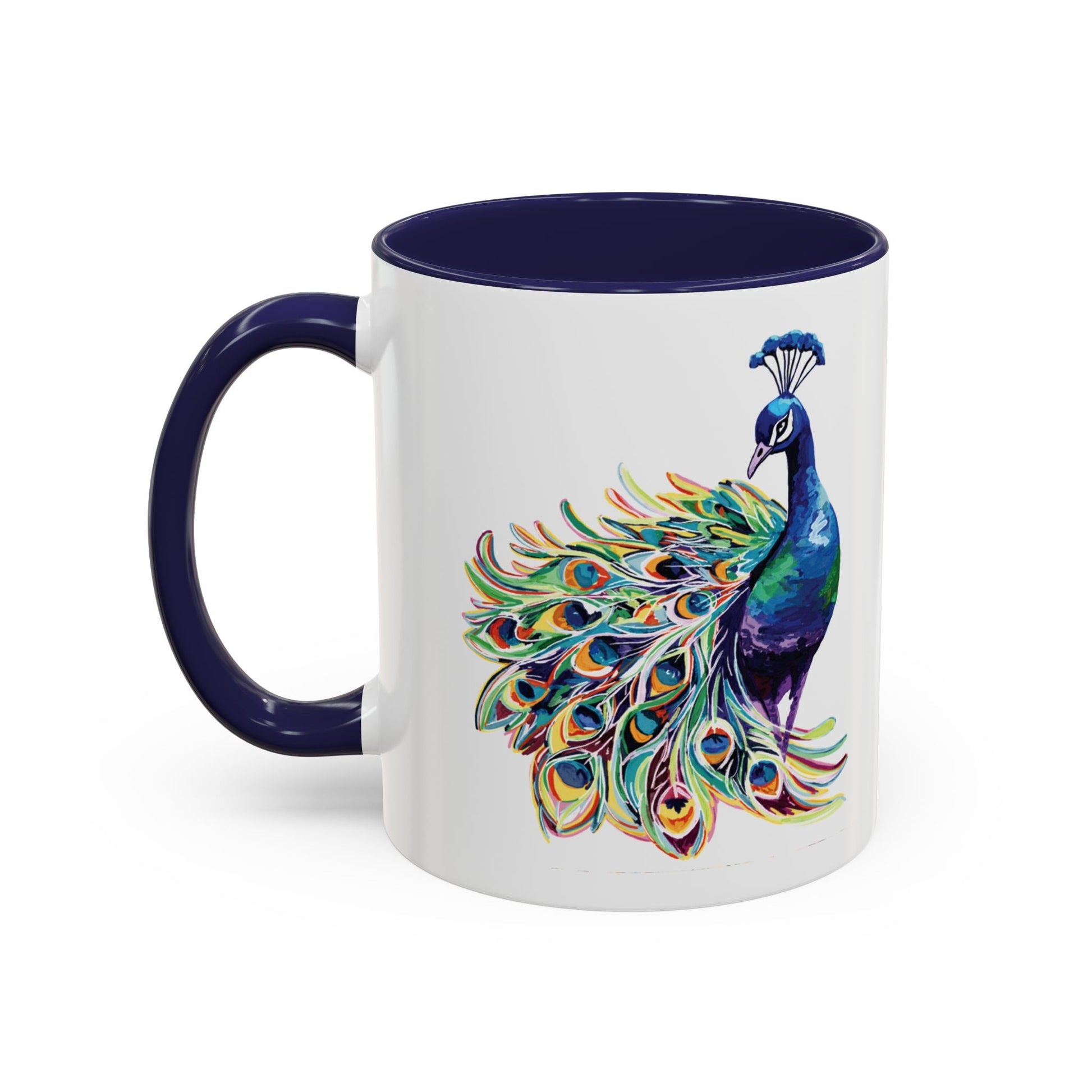 Peacock Two Tone Coffee Mugs (11oz & 15oz) - Blue Cava