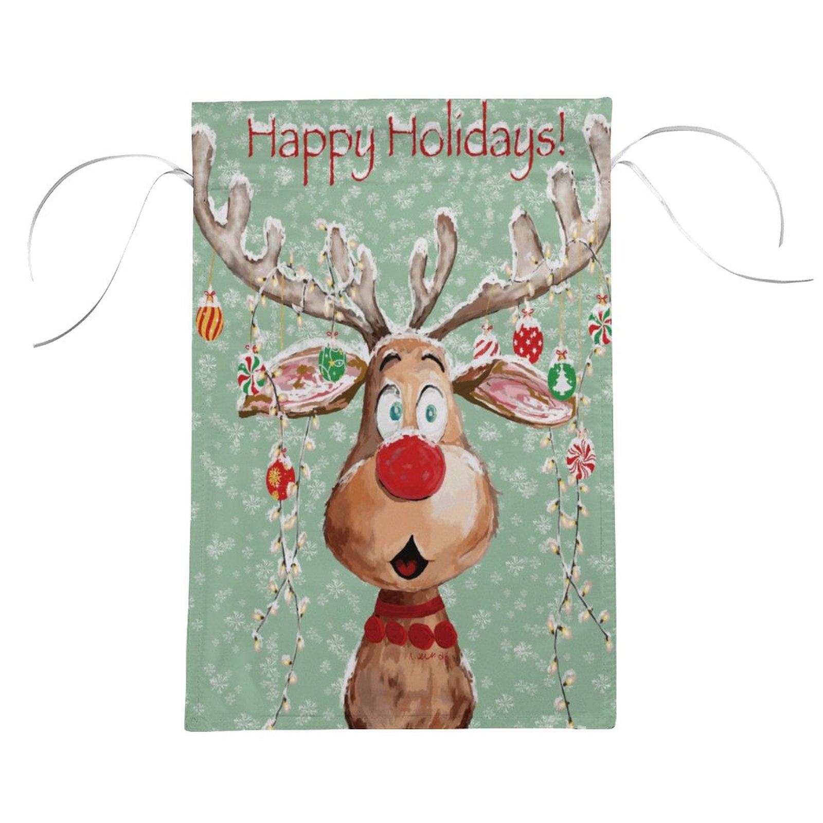 "Pedro" Happy Holidays Garden Flag (2 Sides) - 12"x18" - Blue Cava