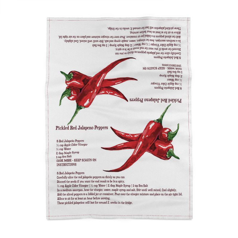 Pickled Red Jalapeño Pepper Recipe Towel - Blue Cava