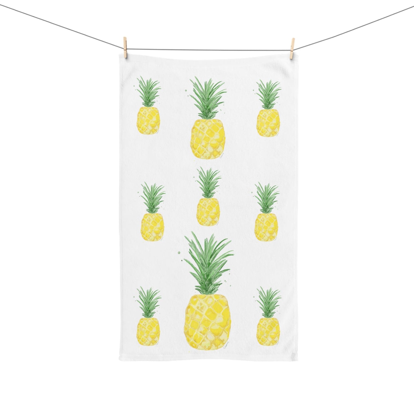 Pineapple Hand Towel (Poly/Cotton) - Blue Cava