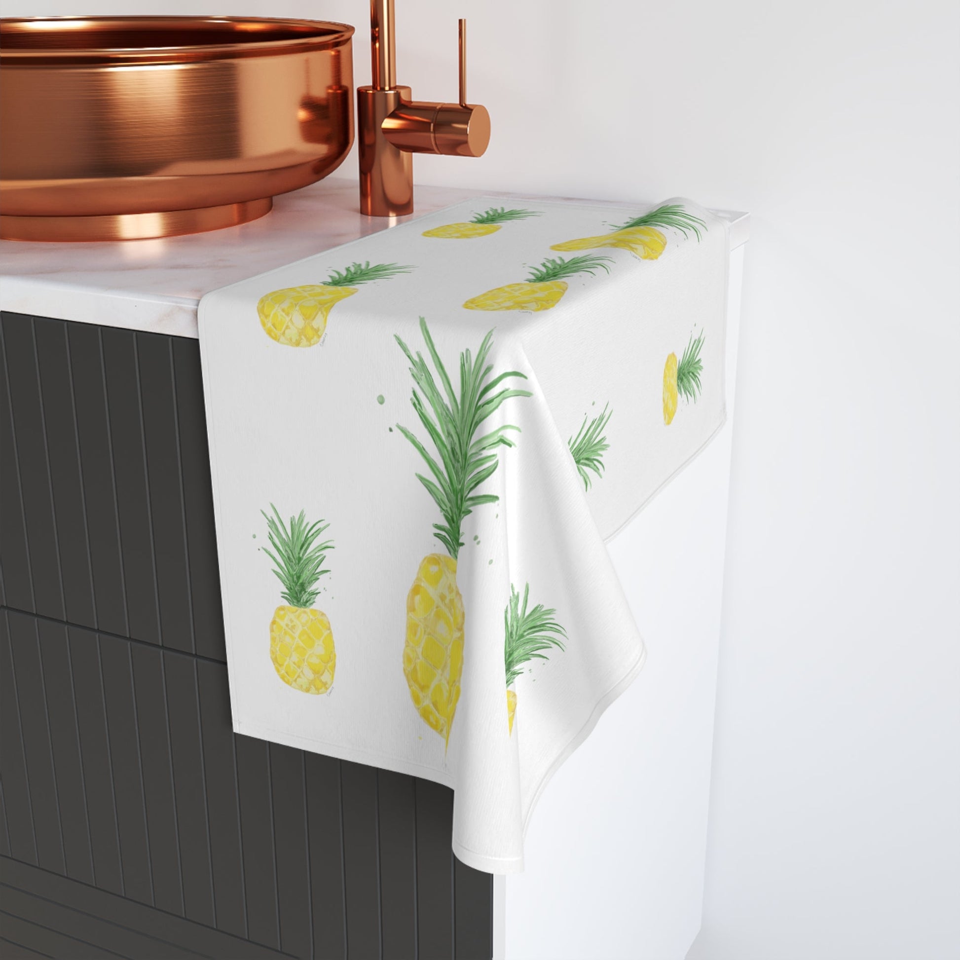 Pineapple Hand Towel (Poly/Cotton) - Blue Cava