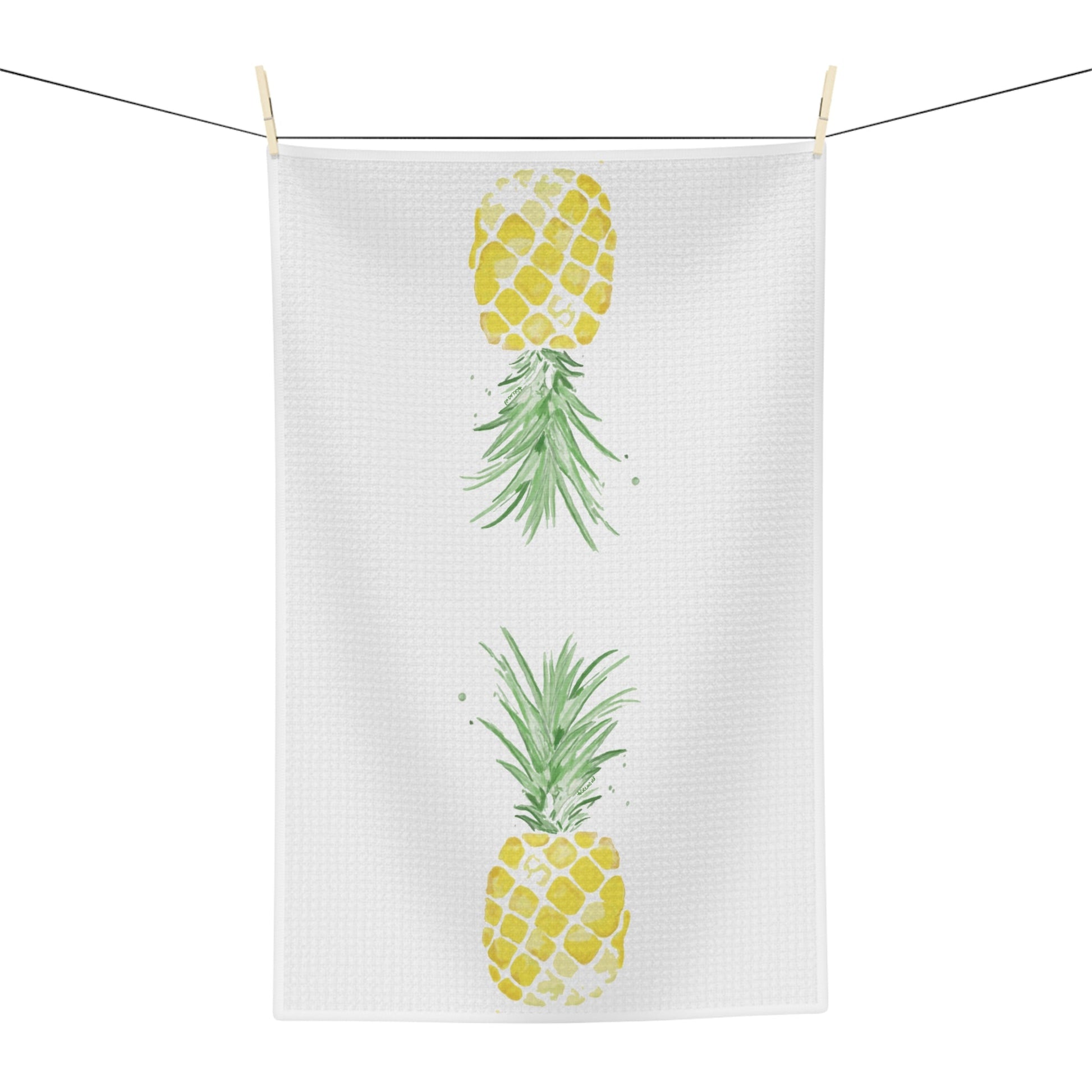 Pineapple Microfiber Waffle Towel - Blue Cava