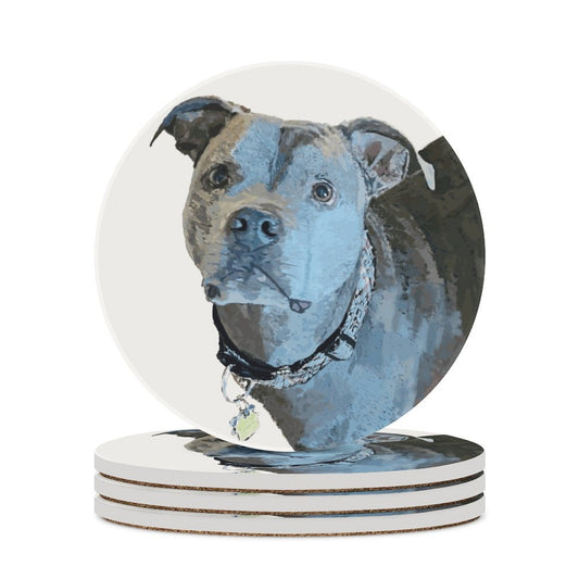 Pit Bull “Diesel” Ceramic Coaster - Blue Cava