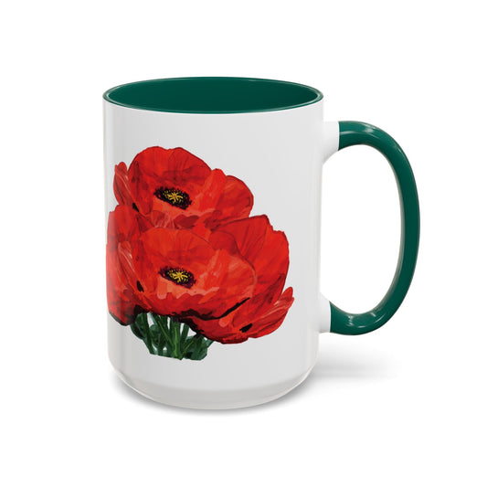 Poppies Two - Tone Coffee Mug, 11oz & 15 oz - Blue Cava