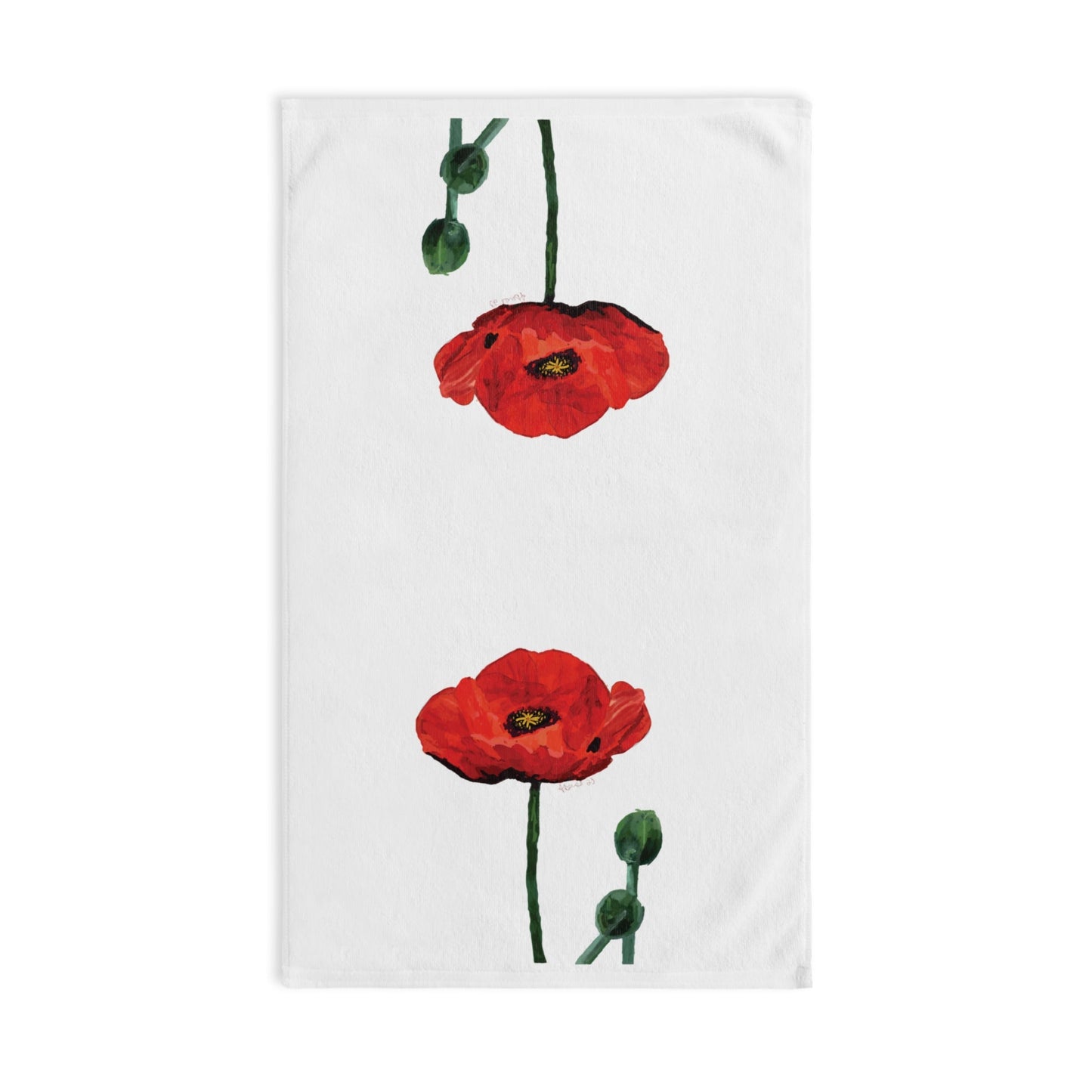 Poppy Hand Towel (Poly Cotton) - Blue Cava