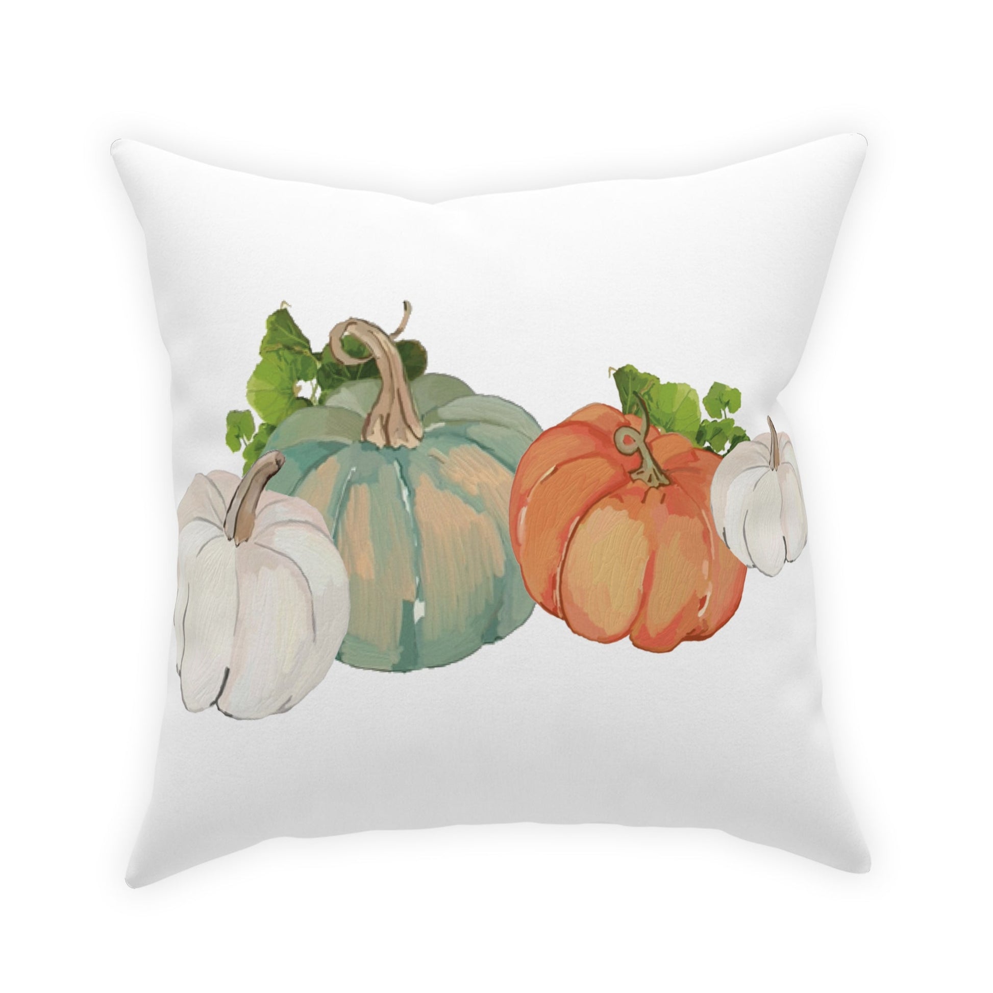 Pumpkin Harvest Broadcloth Pillow - Blue Cava