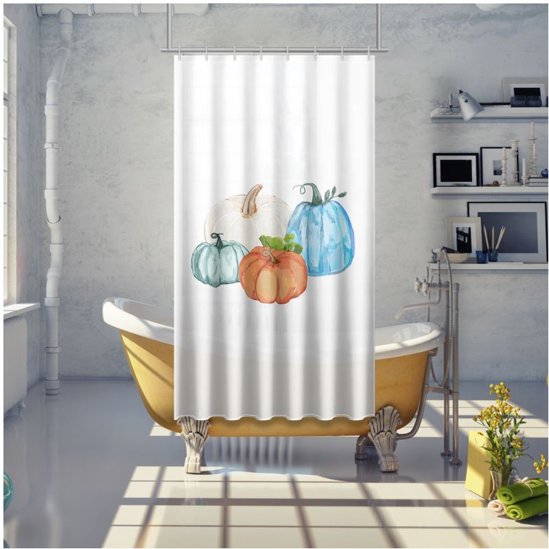 Pumpkin Shower Curtain - Blue Cava