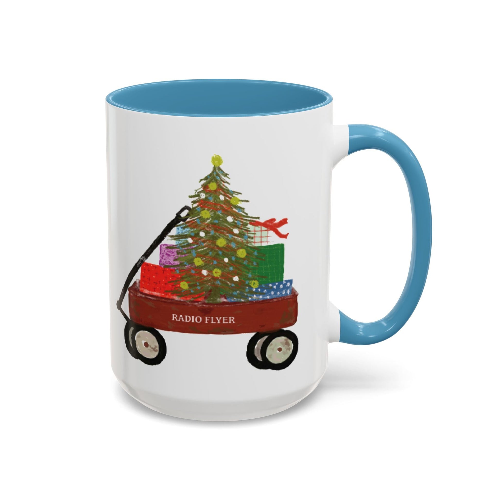 Radio Flyer Christmas Coffee Mug (11oz & 15oz) - Blue Cava