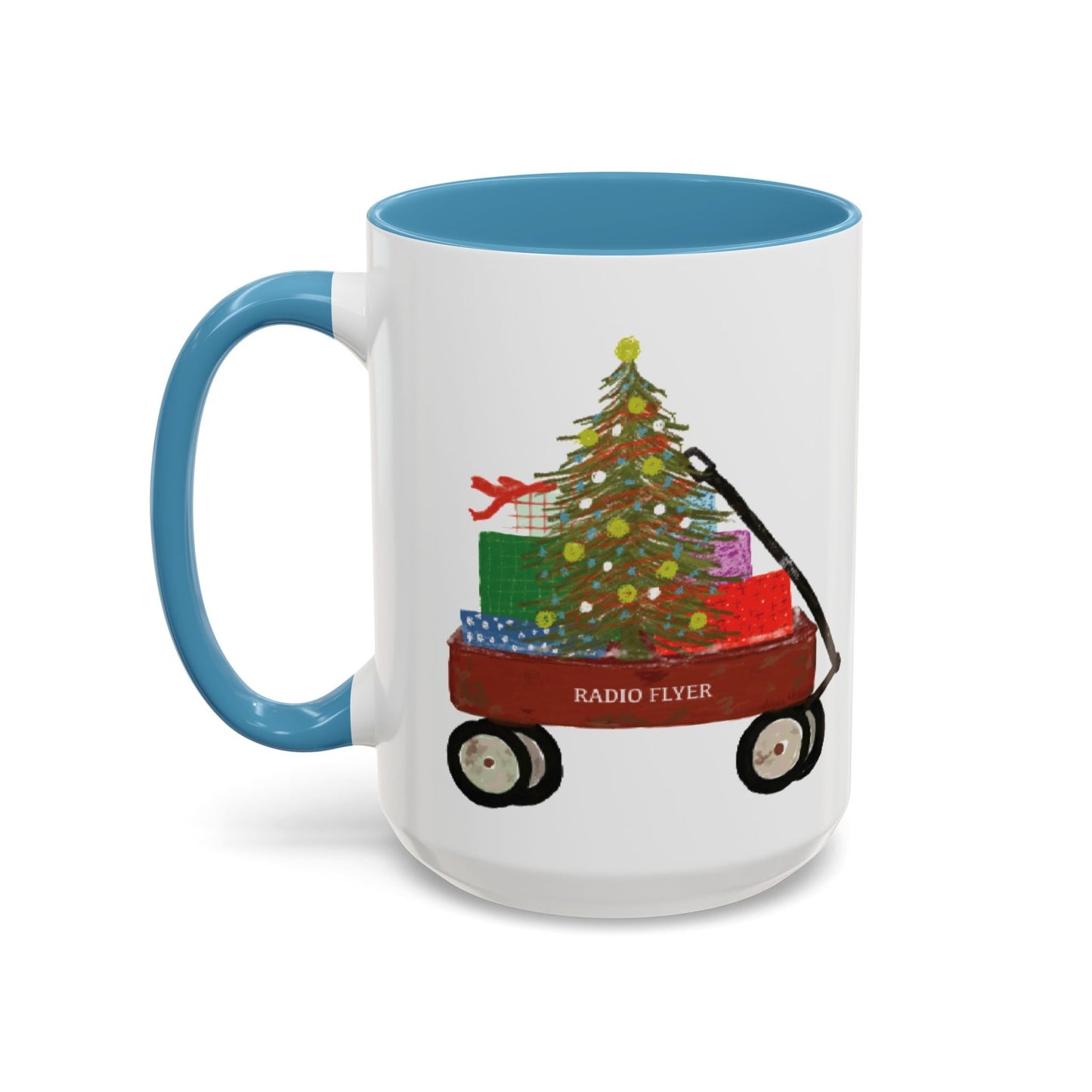 Radio Flyer Christmas Coffee Mug (11oz & 15oz) - Blue Cava