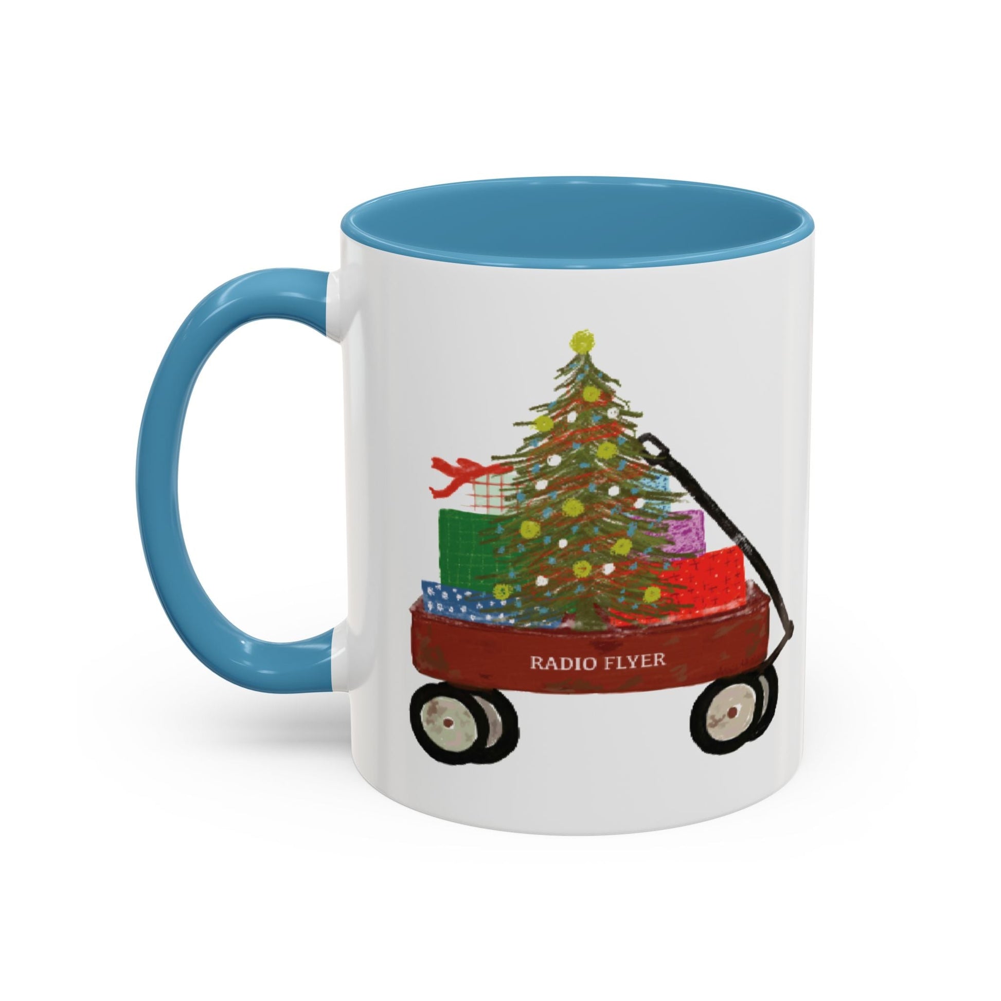 Radio Flyer Christmas Coffee Mug (11oz & 15oz) - Blue Cava