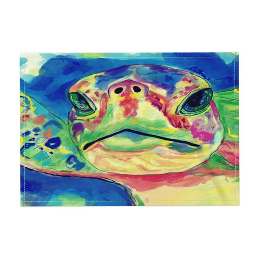 Rainbow Turtle Fabric Placemats - Blue Cava